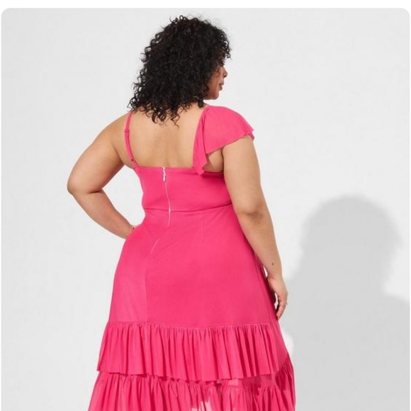 Torrid midi mesh ruffle dress - Picture 2 of 3